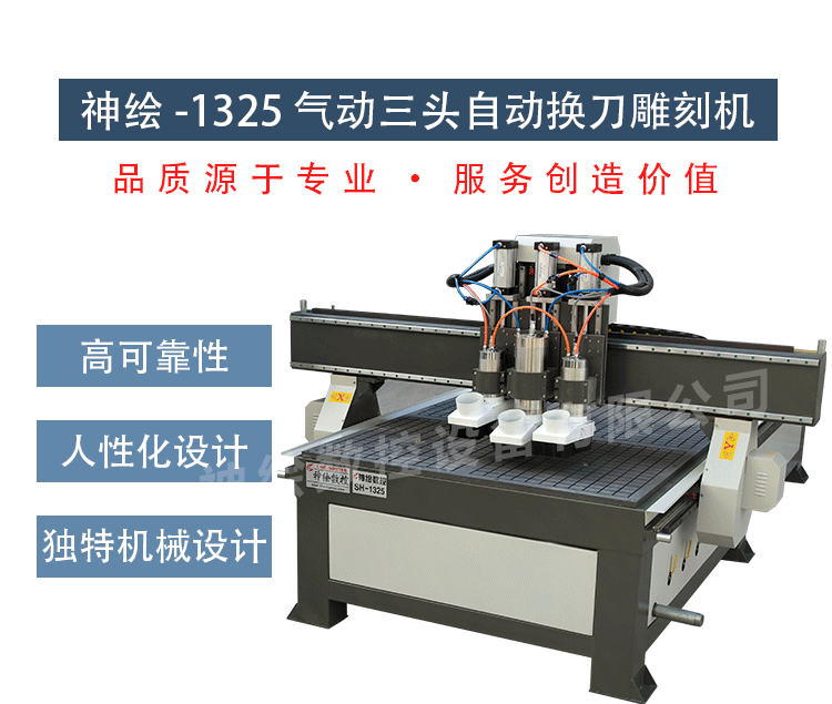 神繪SH-1325汽缸三頭木門櫥柜門專用數(shù)控木工雕刻機(jī)